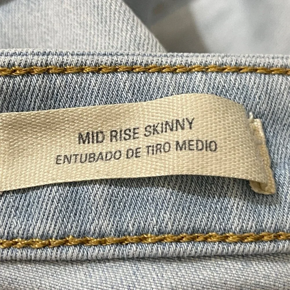 Universal Thread Jeans Mid Rise Skinny Size 8 Light Wash Stretch Women's - Picture 4 of 5